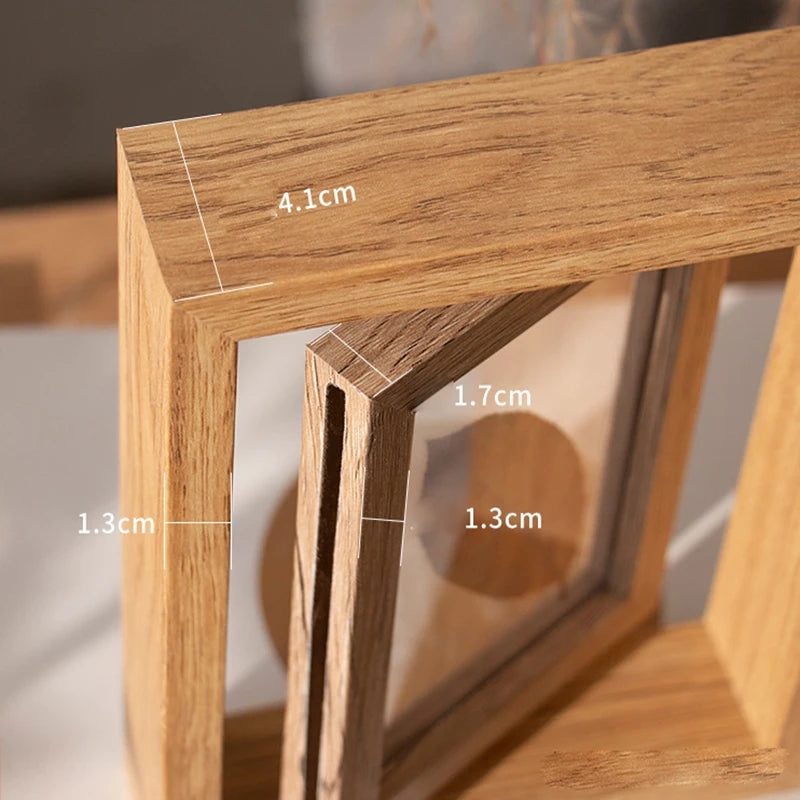 結婚式・インテリア装飾|北欧風回転式木製フォトフレーム 両面展示