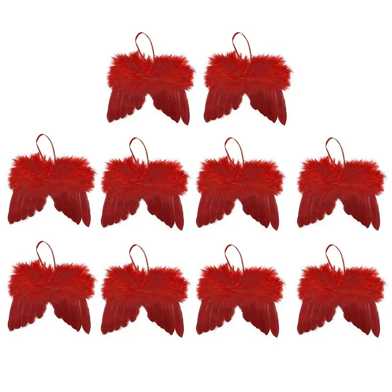 イベント・パーティー装飾|エンジェルホワイトフェザーウィングオーナメント(1個入/10個入)