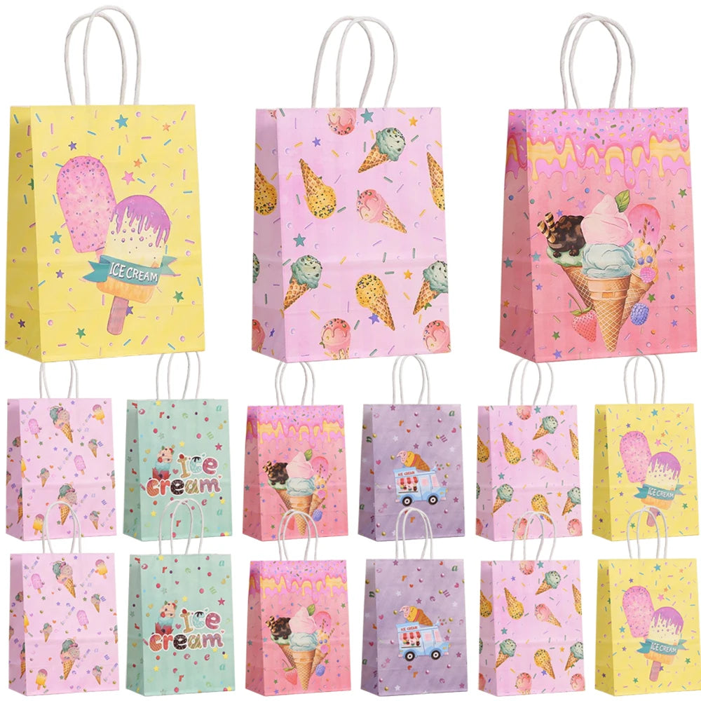 |ノベルティ用品 | アイスクリーム柄ギフトバッグ| W15×H21×D8