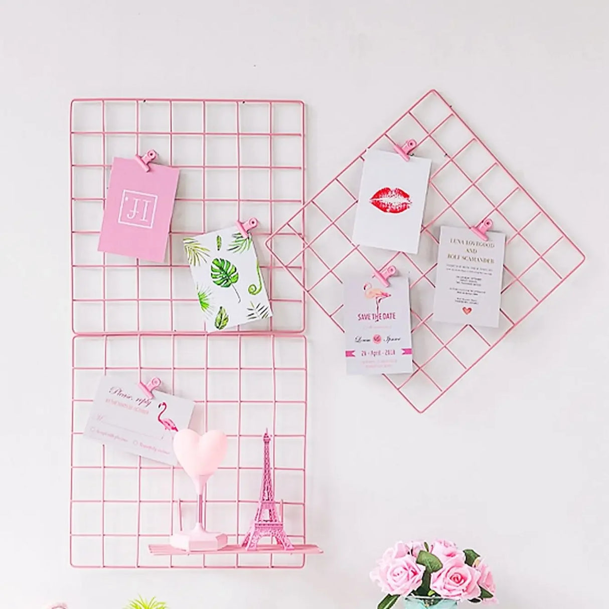 金属メッシュ壁面用グリッドパネル2個セット