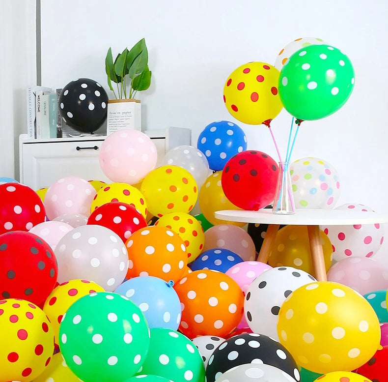 12インチ透明水玉バルーン 赤いドット型