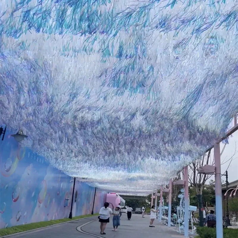 パーティー・インテリア用装飾 キラキラ!オーロラカラーカーテン 光反射