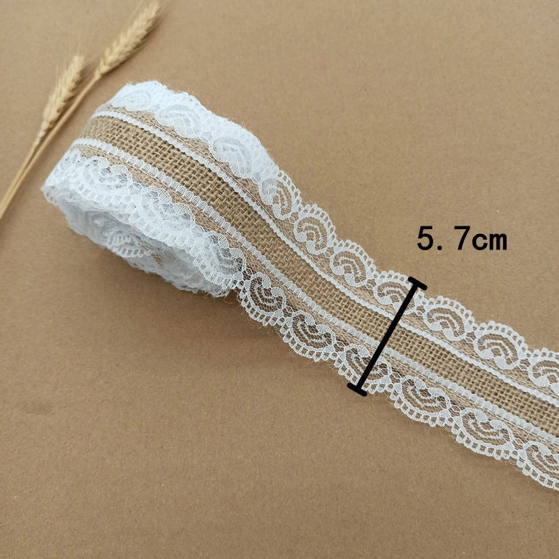 【クラフト・ラッピング用】ナチュラルテイスト レース付きリボン(4タイプ)