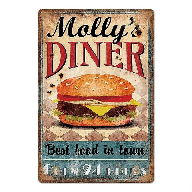 ファーストフードヴィンテージブリキ看板