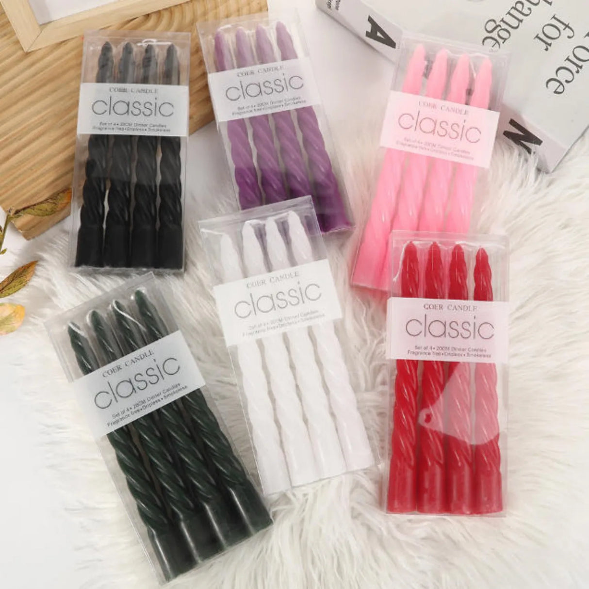 4個入り テーパーキャンドル ロマンチック装飾