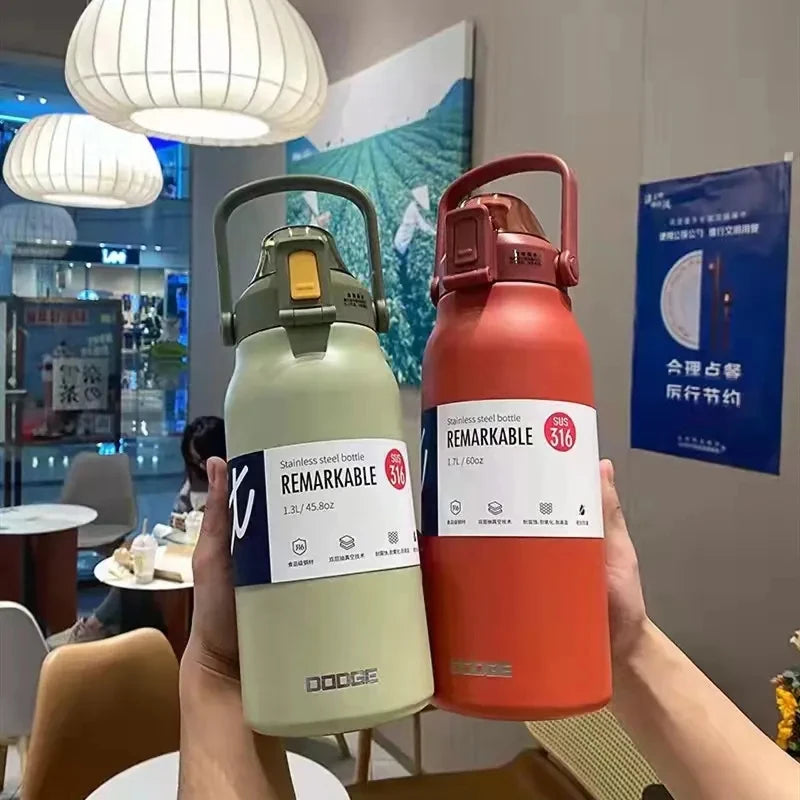 |イベント・ノベルティ用品 | 大容量サーモボトル ストロー付き ステンレス | 1.7L