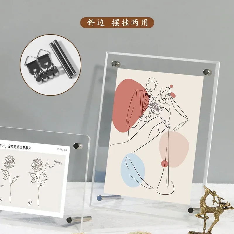 透明アクリル製フォトフレーム デスクトップ用