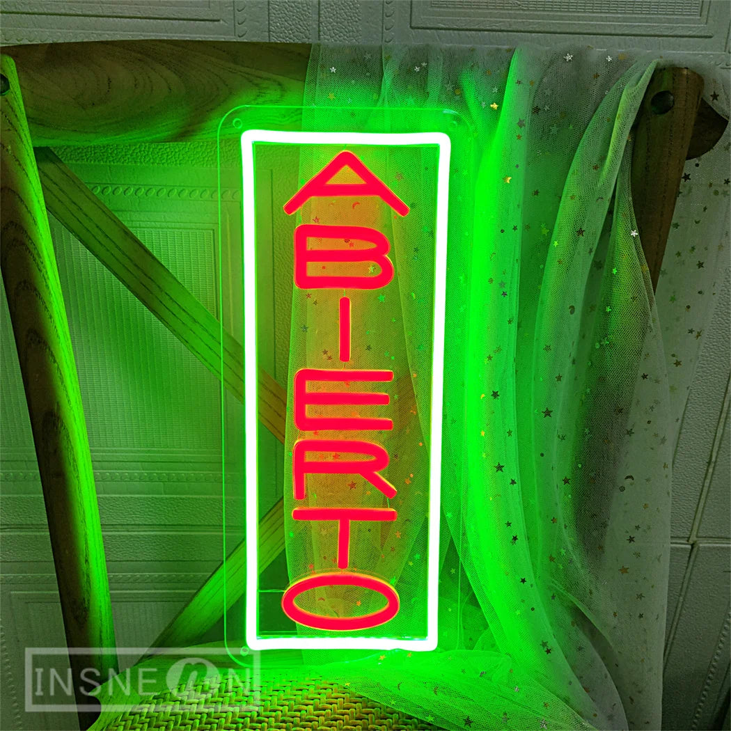 ABIERTO LEDネオンサイン(ネオン看板) スペイン語