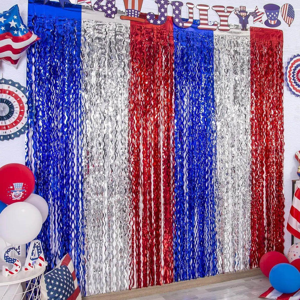 イベント・パーティーグッズ|ホイルフリンジカーテン6枚セット