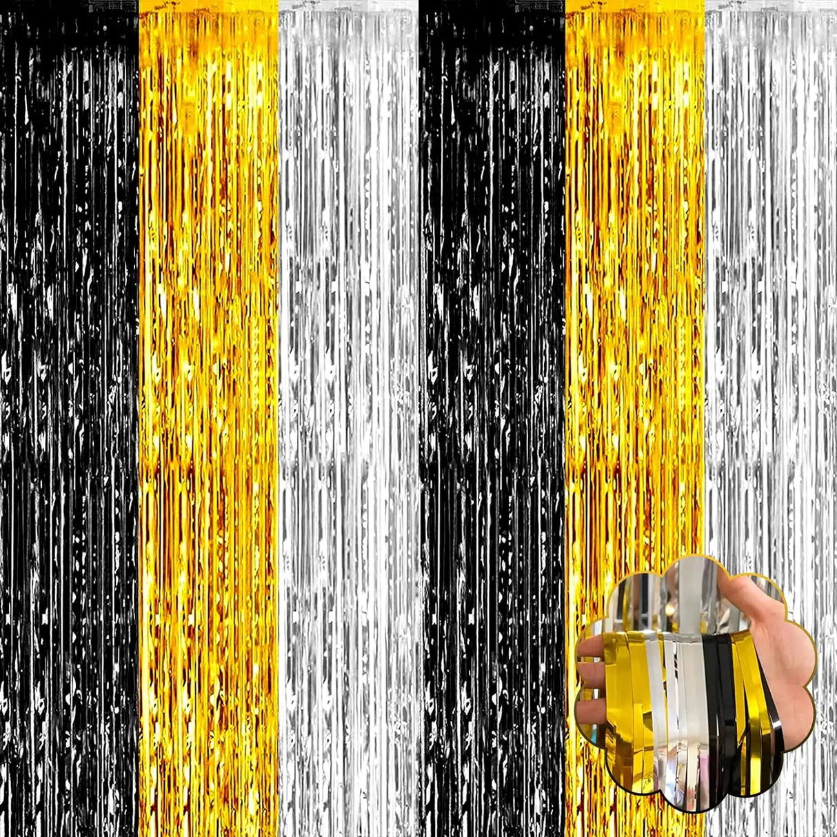 イベント・パーティーグッズ|ホイルフリンジカーテン6枚セット