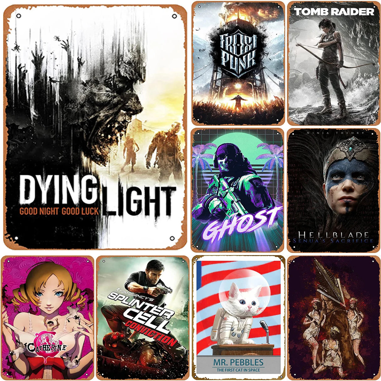 ヴィンテージ映画ブリキ看板 A