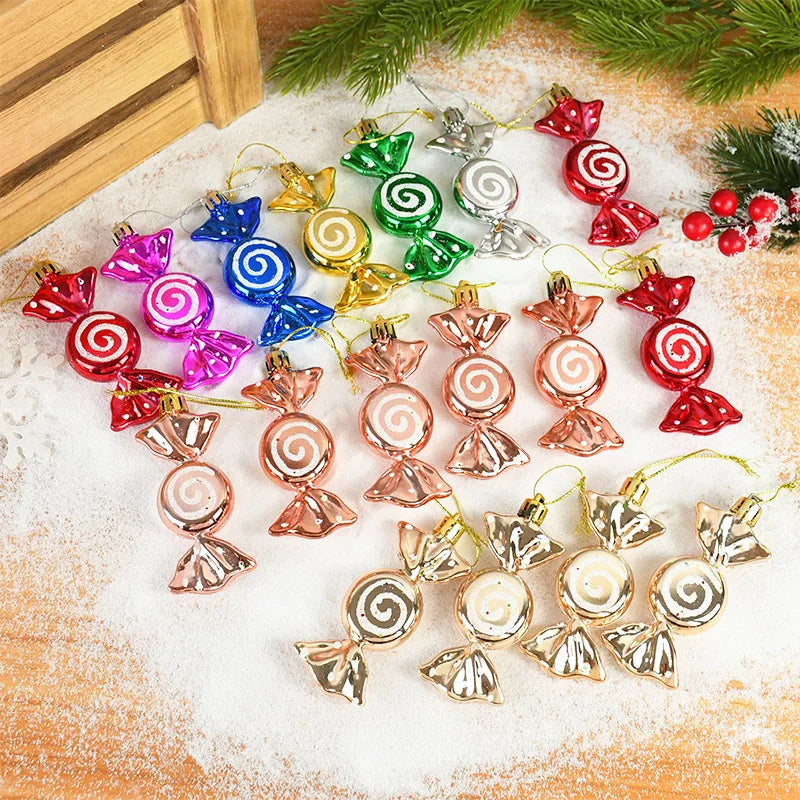 【クリスマス・インテリア用装飾】可愛い!キャンディー型オーナメントセット(6個入)