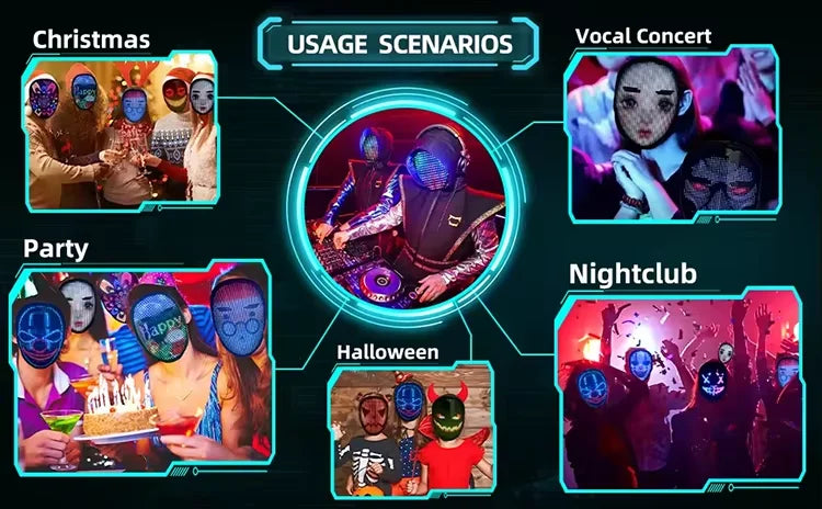 Bluetooth対応LEDプログラム可能マスク