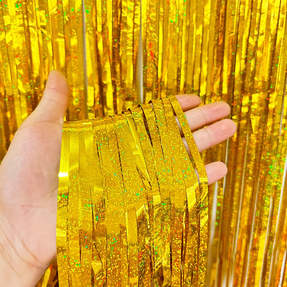 パーティー・インテリア装飾 キラキラ!カーテン 波型/ストレート型 2種類