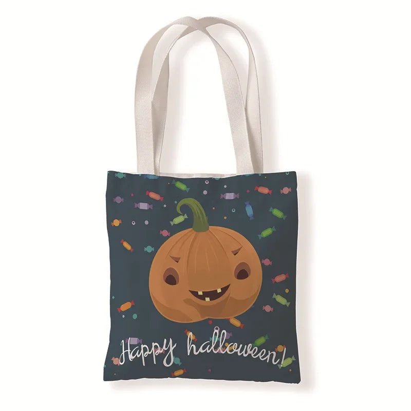 ハロウィングッズ|ハロウィンパンプキンキャンバストートバッグ