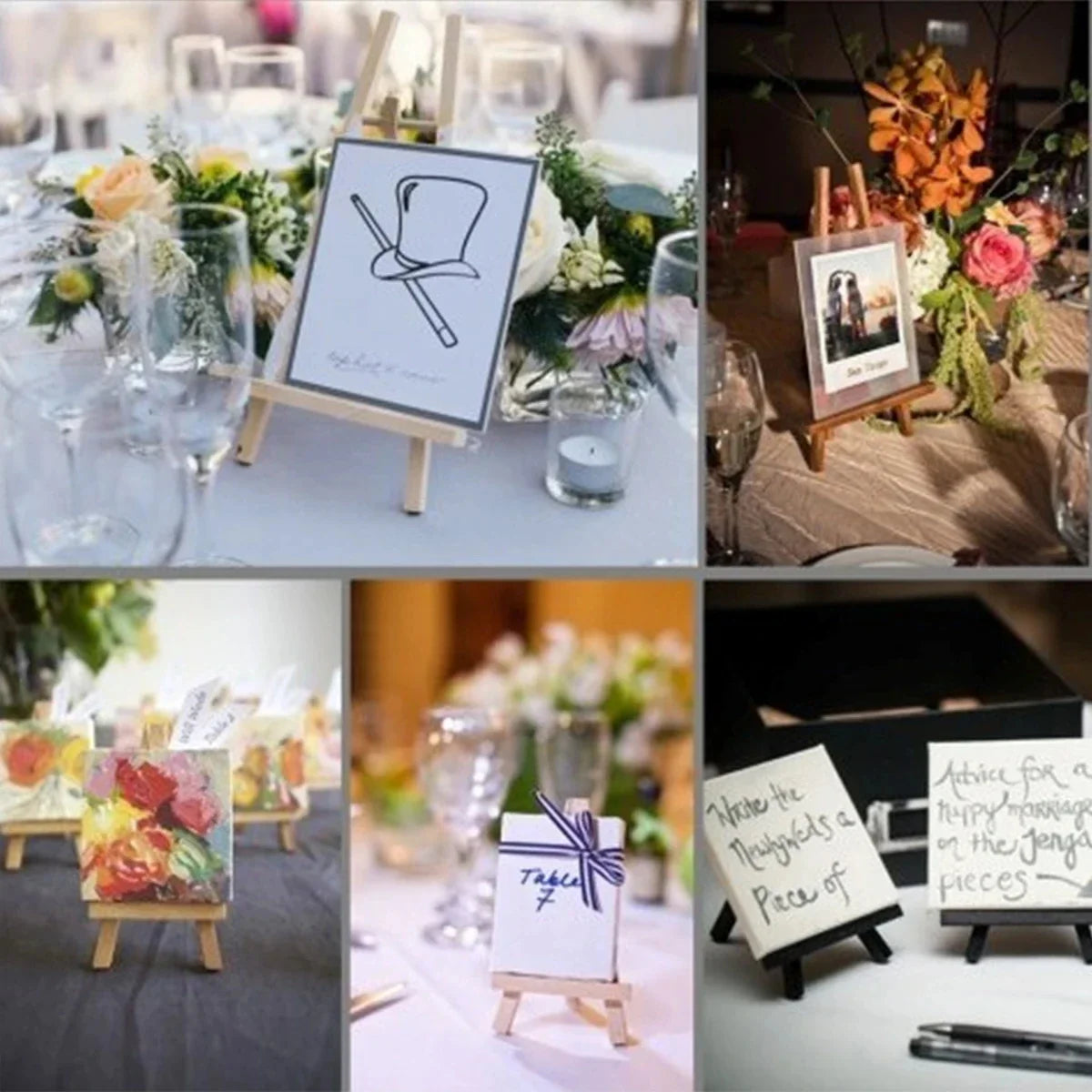 結婚式・インテリア装飾|木製ミニイーゼルフレーム テーブルカードスタンド