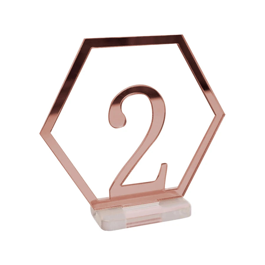 アクリル製六角形テーブル番号サイン