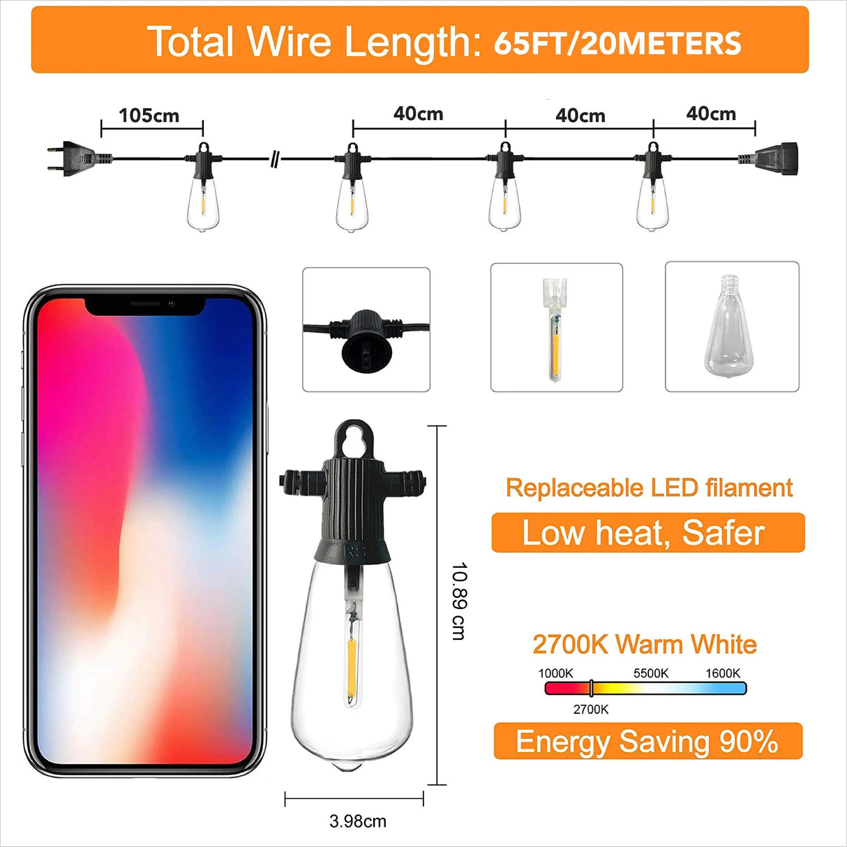 イベント・パーティー装飾|防水LEDガーデンライト(7.6M~20M)