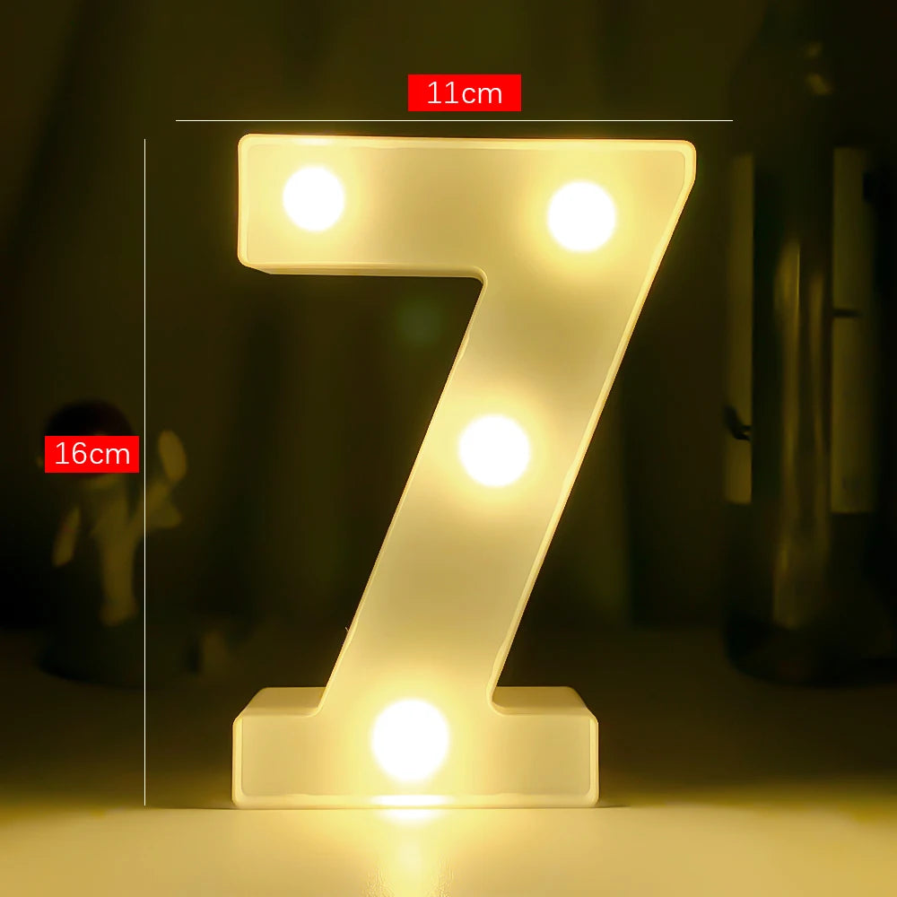 LEDナイトライト 【アルファベット・数字型】(乾電池式)