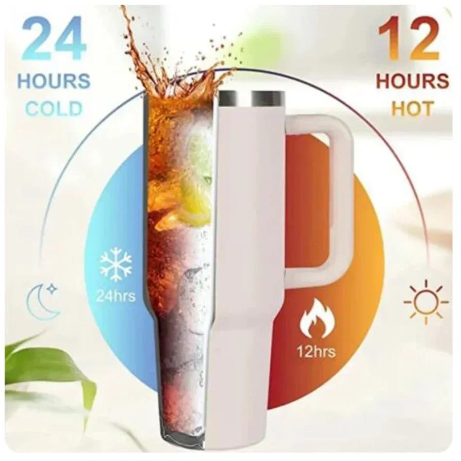 |イベント・ノベルティ用品 | ハンドルストロー付ステンレス断熱ボトル | 1200ml