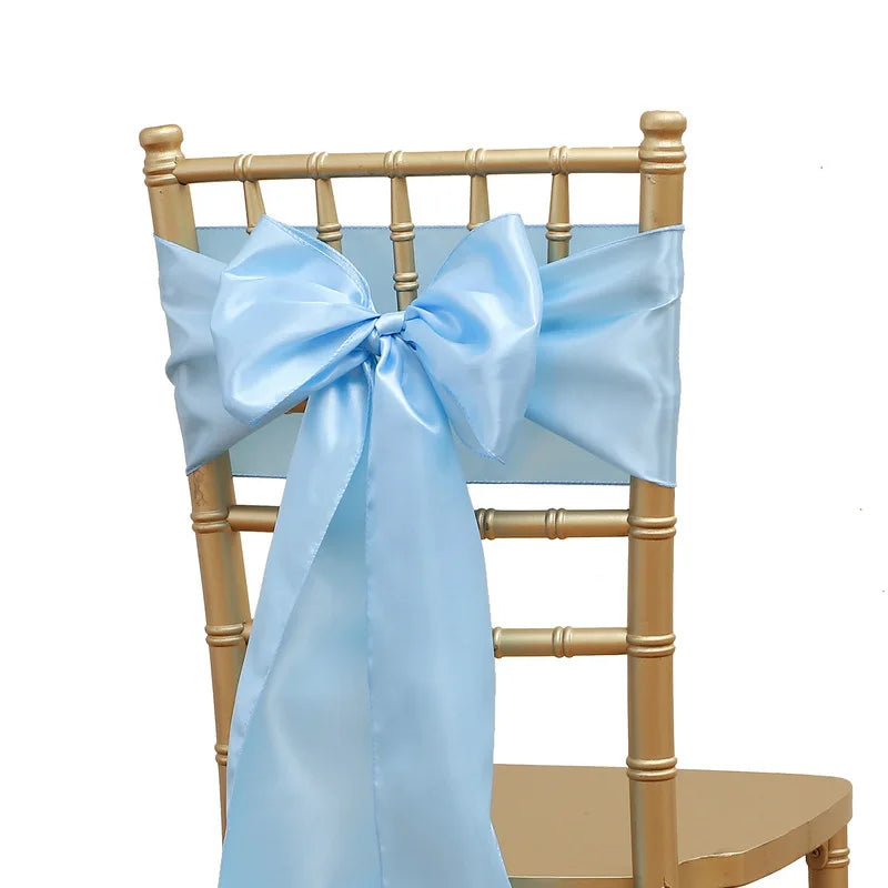 インテリア・パーティ装飾 | サテンリボン椅子カバーセット | 10個 背もたれカバー
