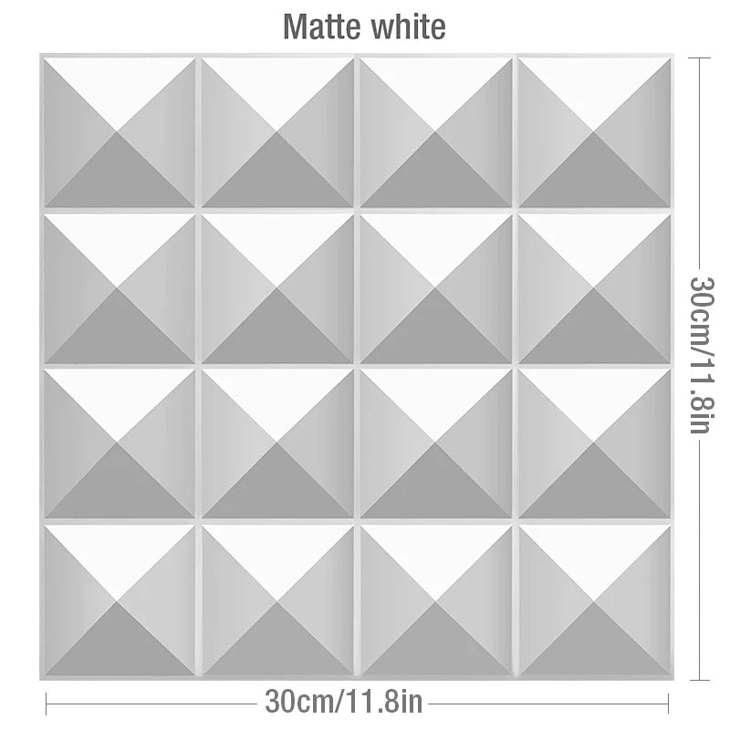 DIY用 3D幾何学柄 石膏壁面風ステッカー 12pcs 難燃性・防水性素材