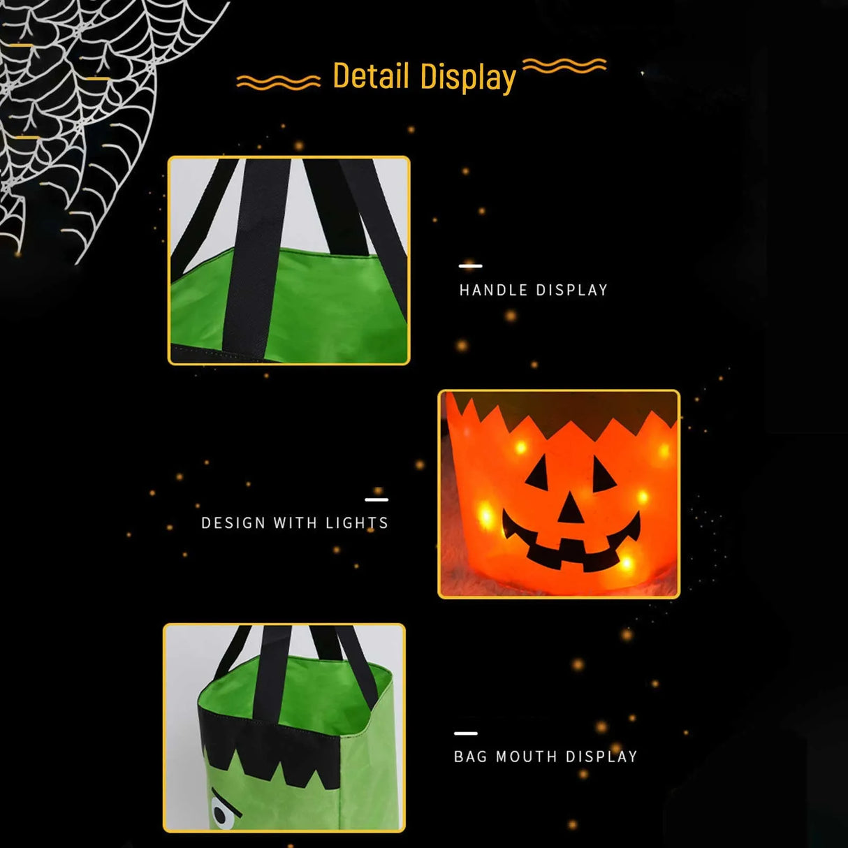 イベント・ハロウィングッズ|LEDライト付きハロウィントリックバスケット