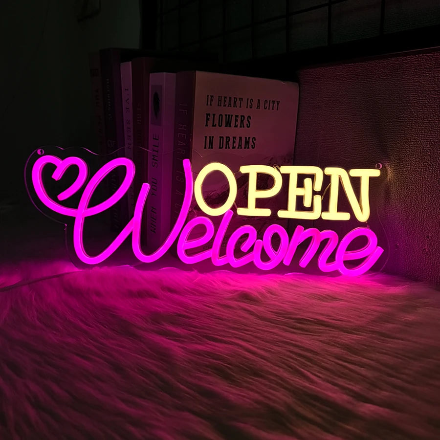 Welcome Open LEDネオンサイン(ネオン看板)