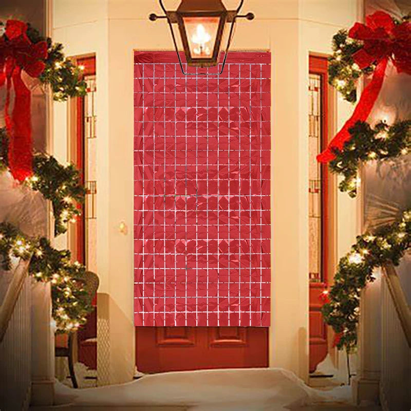 パーティー・インテリア装飾 キラキラ!ミラーボール風カーテン 単品 光反射