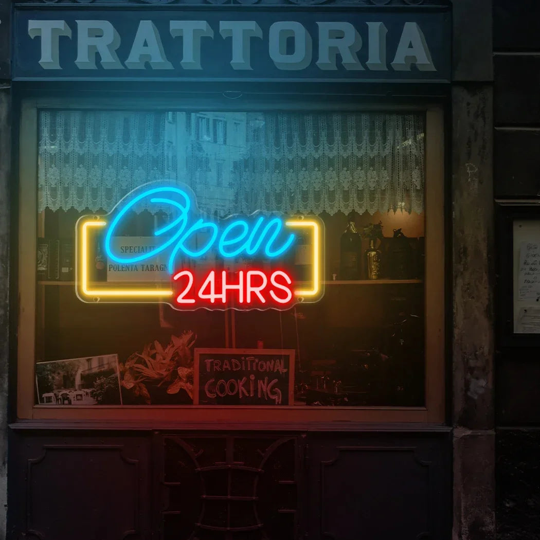 24HRS LEDネオンサイン(ネオン看板)