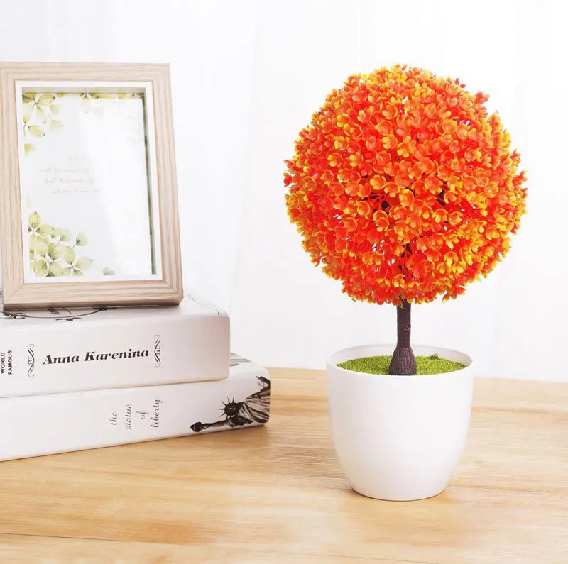 人工観葉植物・鉢植え・グリーン盆栽・スノーボール