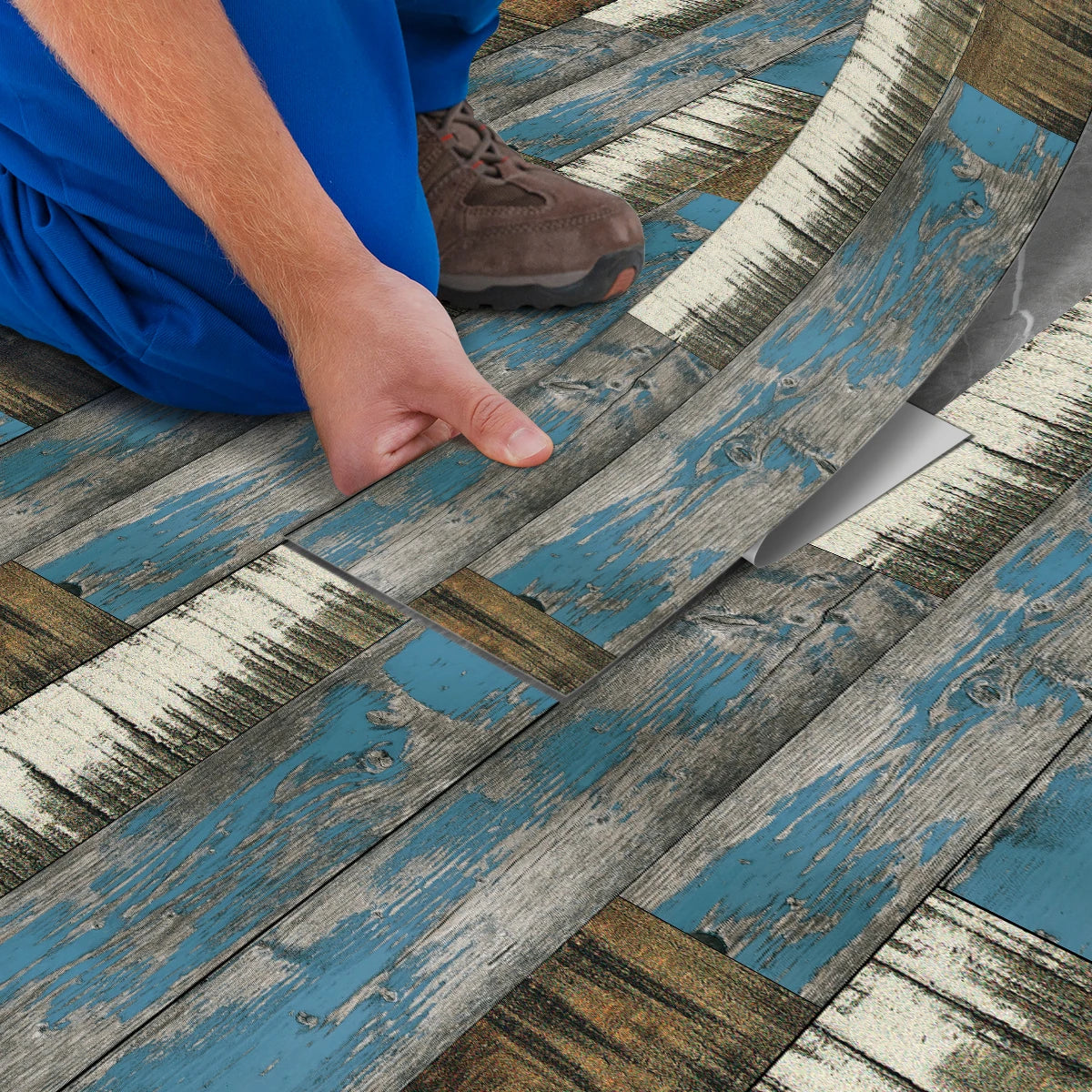 DIY用 ヴィンテージ風木目調 ステッカー 幅15㎝ x 90cm 5枚入