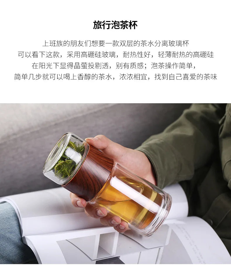 |イベント・ノベルティ用品 | 高品質二重ガラスティーボトル ケース付き