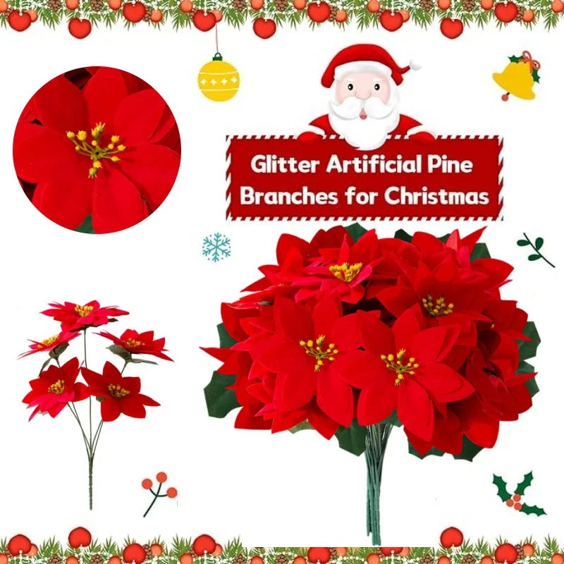 【クリスマス用装飾】ポインセチア造花