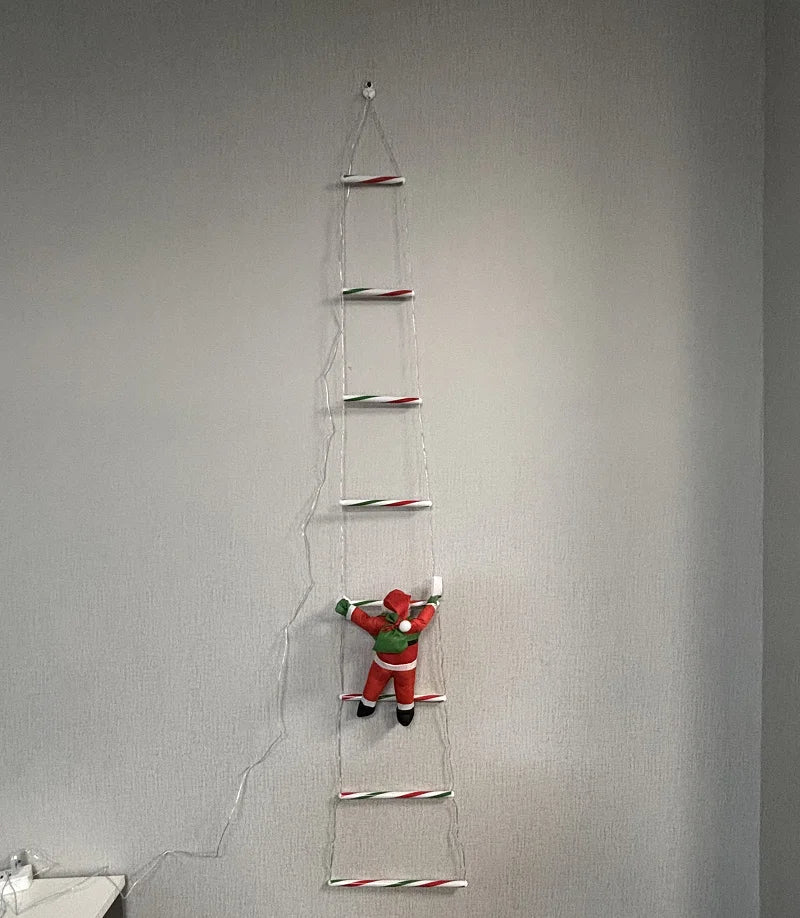 イベント・パーティー装飾|LEDクリスマス装飾セット はしご&サンタ(1.7M)