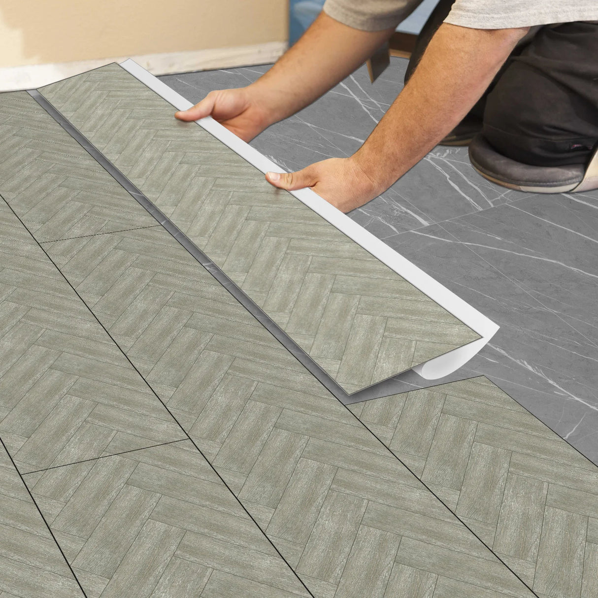 DIY用 ヴィンテージ風木目調 ステッカー 幅15㎝ x 90cm 5枚入