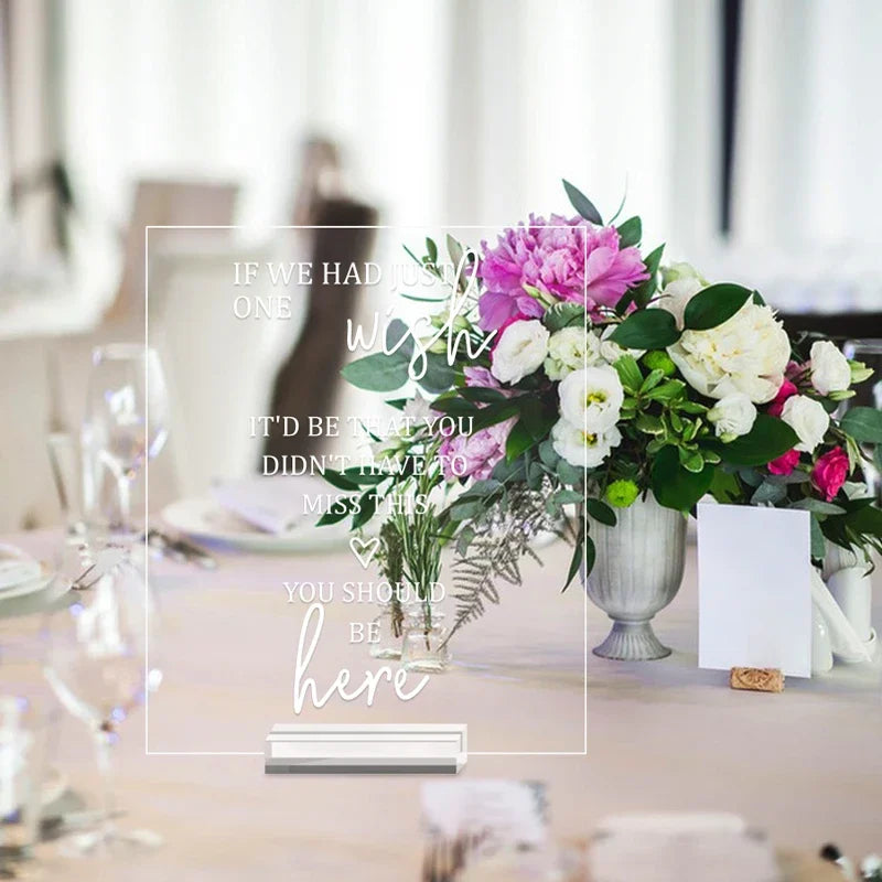 結婚式・インテリア装飾|透明アクリルテーブルサイン 1個