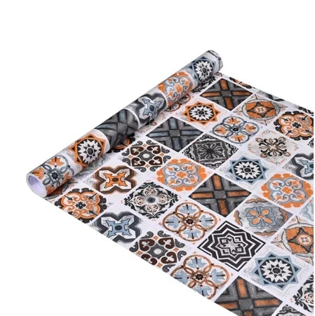 DIYフロアシート タイル・大理石風 ステッカー 幅40cm x 300cm メキシコ風