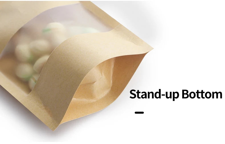 |ノベルティ用品 | 透明窓・ジッパー付きスタンド型ギフト袋 100個