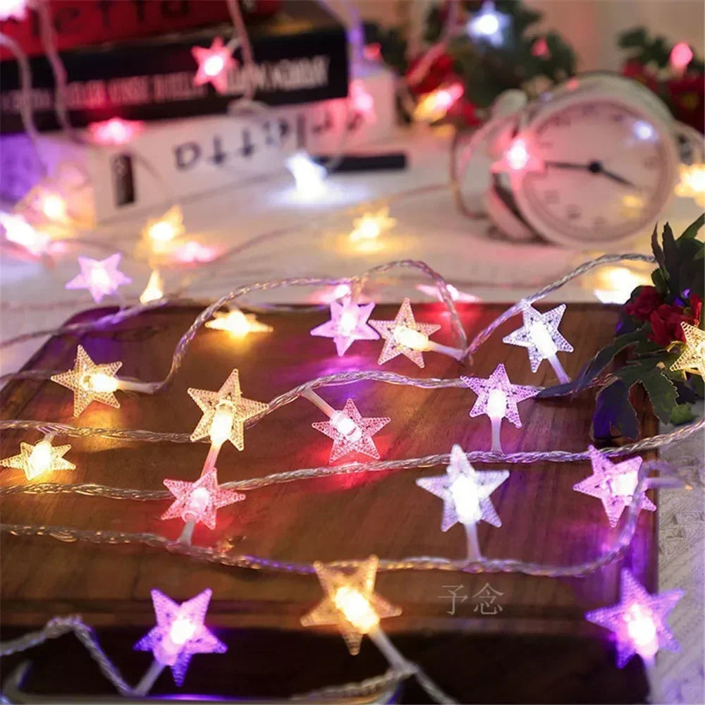 ドレープライト|イベント・クリスマス装飾|屋外用LEDガーランド スターチェーンライト (1.5~10m)