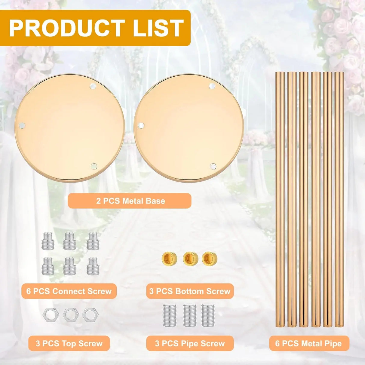 結婚式・インテリア装飾|ゴールドメタル花瓶 80cm