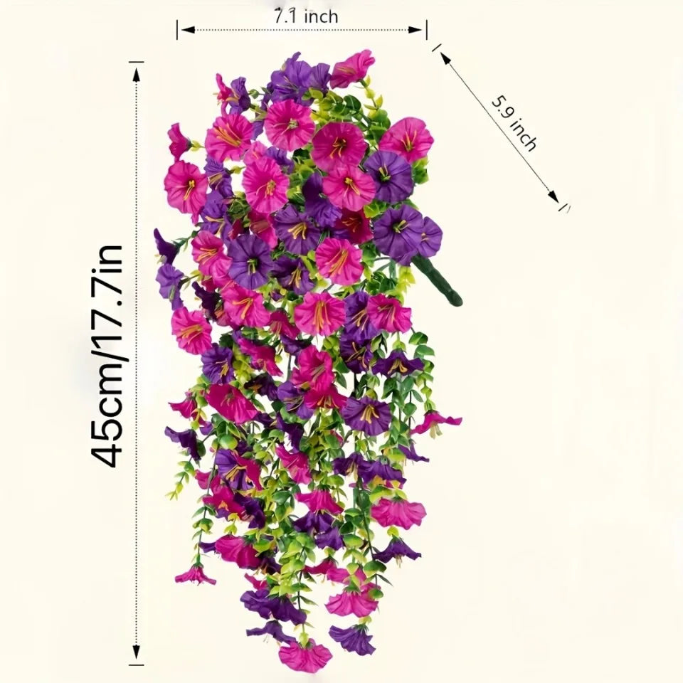 パーティー・ガーデン装飾 造花 UV耐性人工モーニンググローリー リアルなペチュニア再現