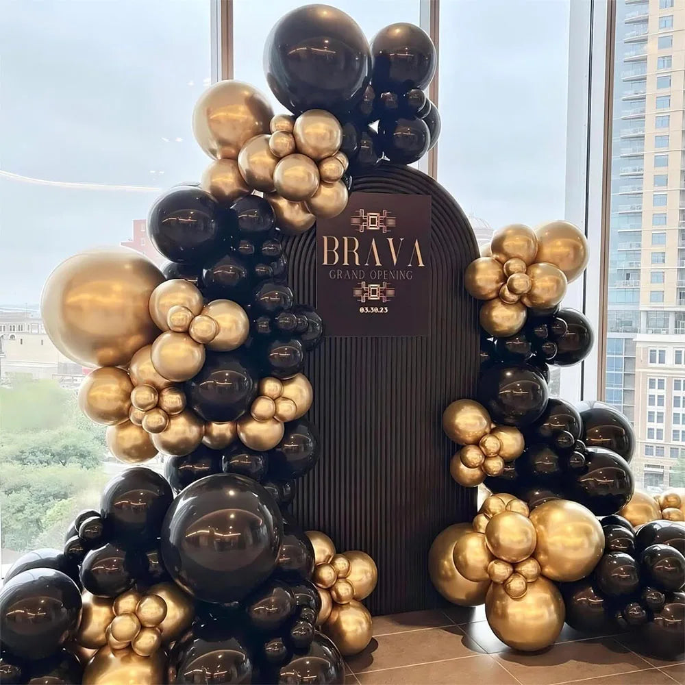 150個入り多サイズ黒バルーンセット