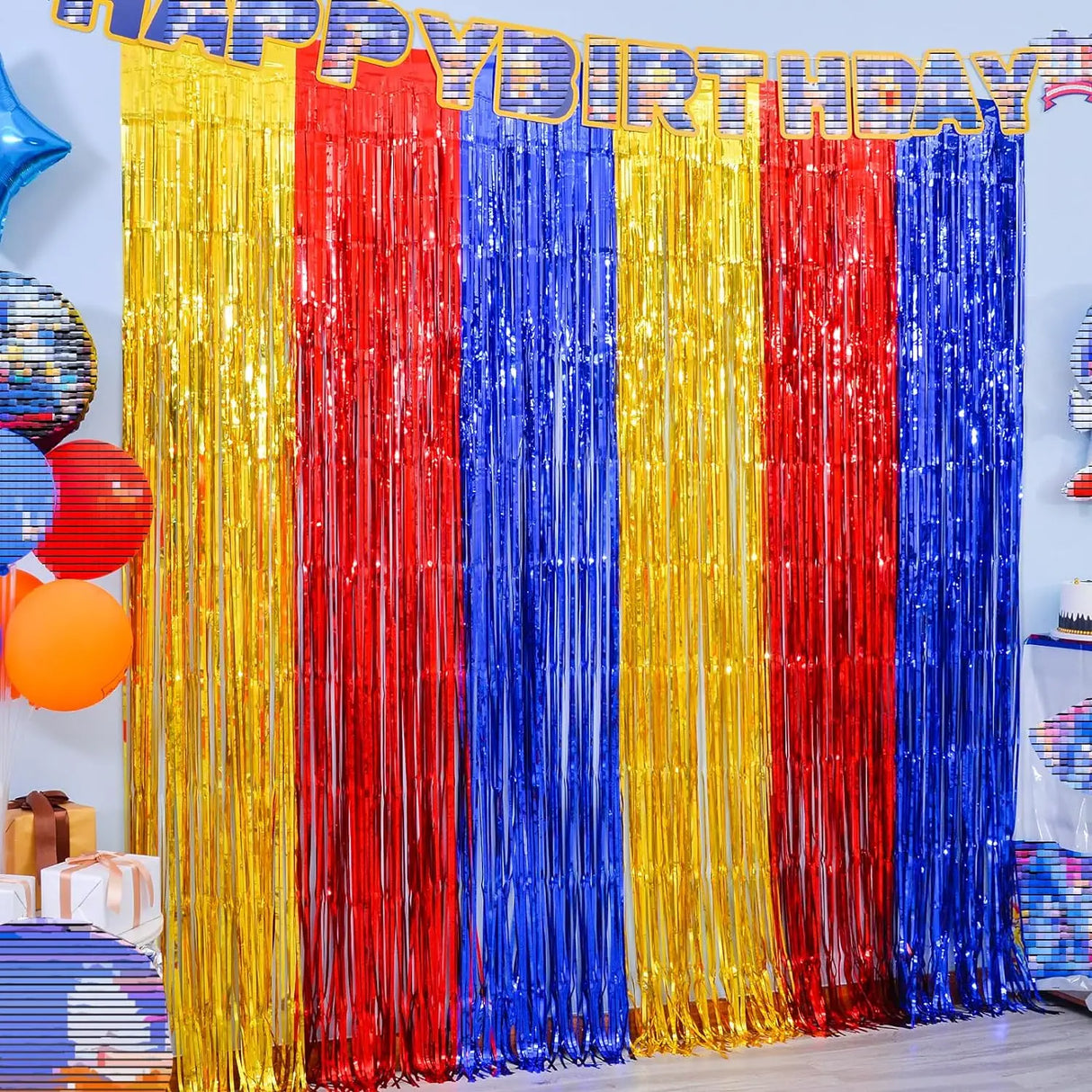 イベント・パーティーグッズ|ホイルフリンジカーテン6枚セット