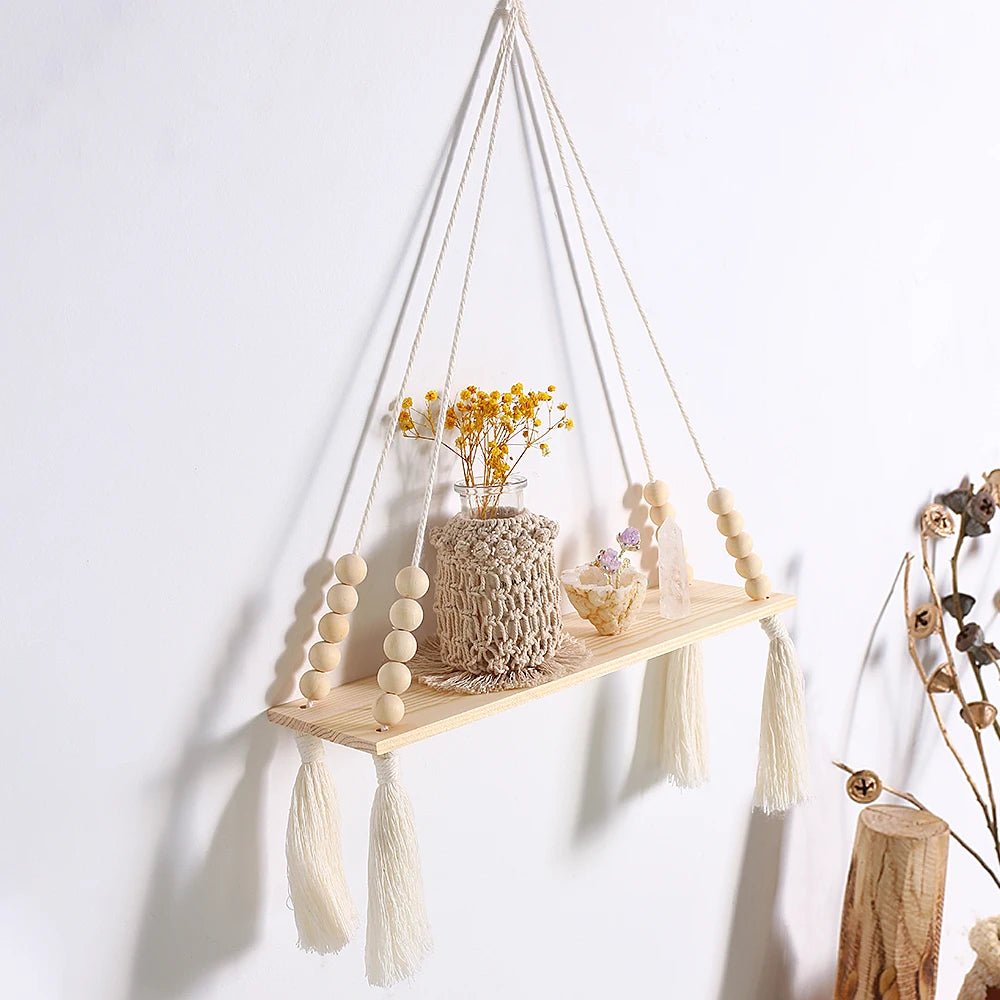 木製壁掛けラック 植物シェルフ ホームデコ