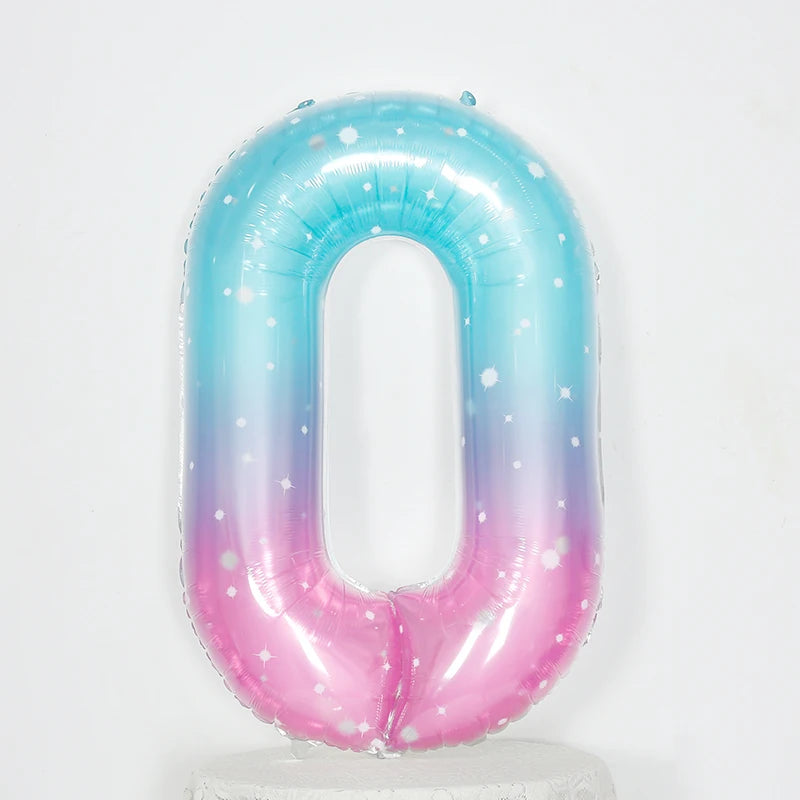 イベント・クリスマス装飾|グラデーションレインボー数字バルーン(ナンバーバルーン)
