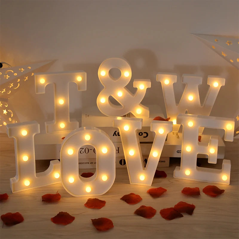 【LED装飾】LEDライト・デコレーションライト(アルファベット/数字)16㎝