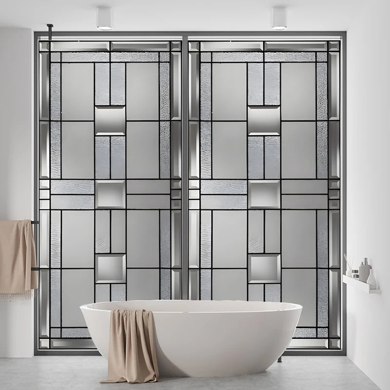 【UVカット・静電気吸着タイプ】ステンドグラス風 ウィンドウフィルム(7パターン)