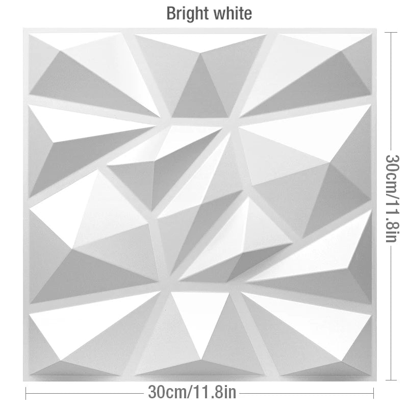 DIY用 3D幾何学柄 石膏壁面風ステッカー 12pcs 難燃性・防水性素材