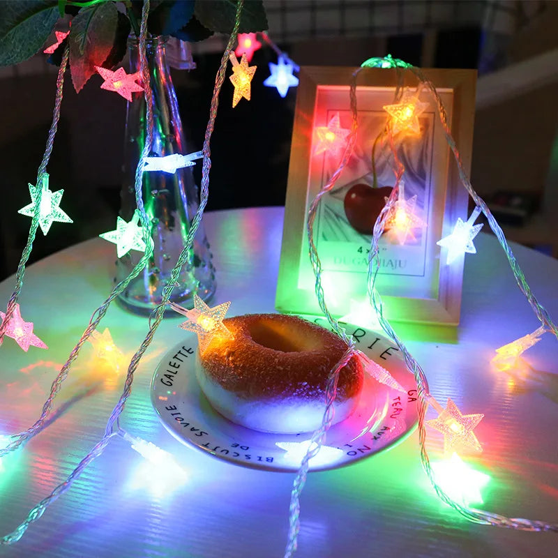 ドレープライト|イベント・クリスマス装飾|電池式LEDスターライトストリング(1.5M/3M)